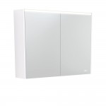 Fie LED Mirror Cabinet with Gloss White Side Panels 900